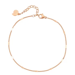 Fußkettchen | Hey Happiness Abgeflachte Fußkette im Panzerkette-Design in Rosegold Rose Gold