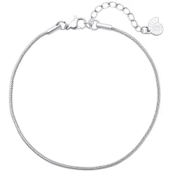 Fußkettchen | Hey Happiness Abgerundete Fußkette im Schlangenkette-Design in Silber Silver
