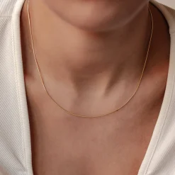 Filigrane Ketten | Hey Happiness Abgerundete Schlangenkette aus Sterlingsilber