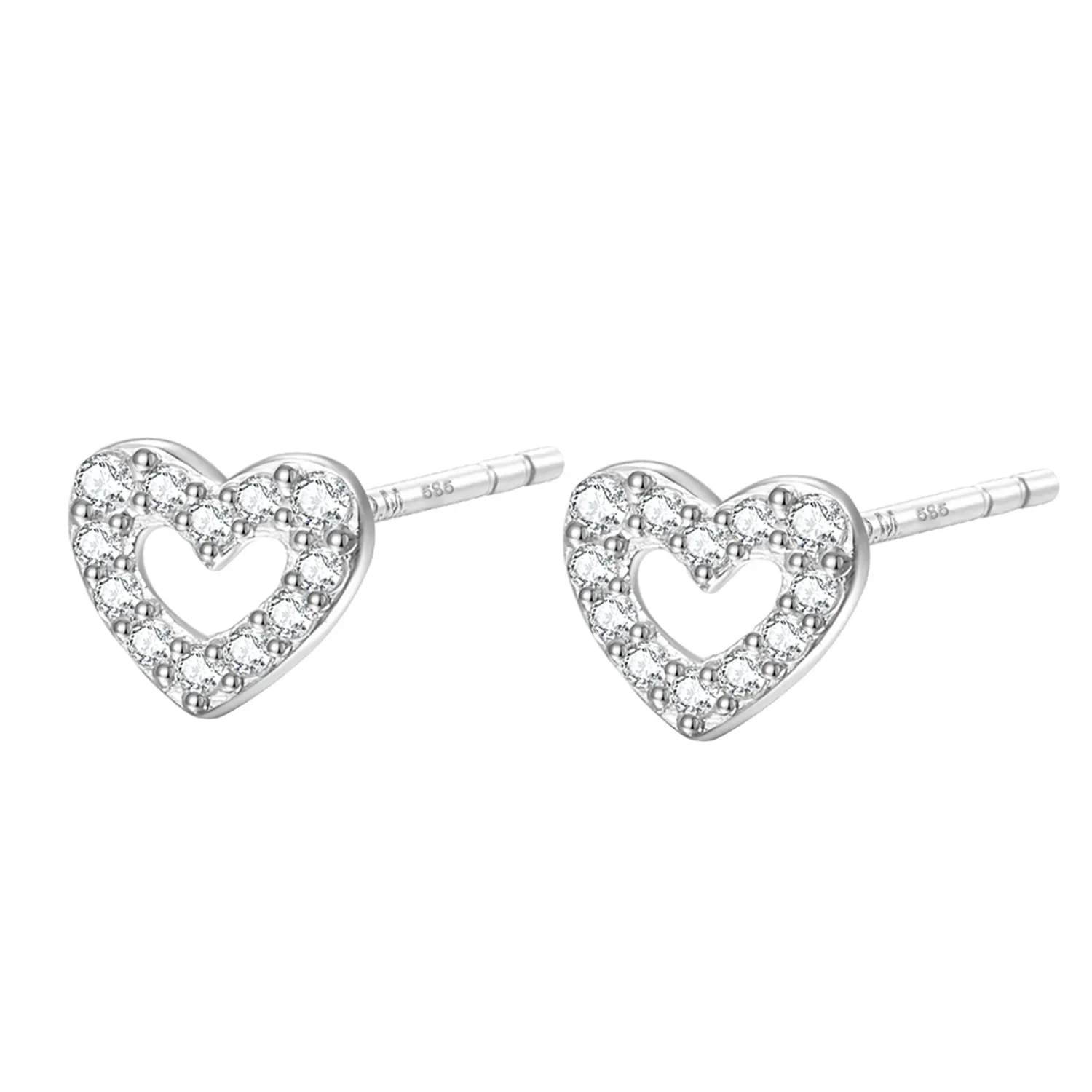 Ohrstecker | Hey Happiness Amore Herz Ohrstecker 14K Gold