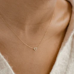 Filigrane Ketten | Hey Happiness Amore Kette Herz Anhänger 14K Gold