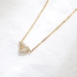 Filigrane Ketten | Hey Happiness Amore Kette Herz Anhänger 14K Gold