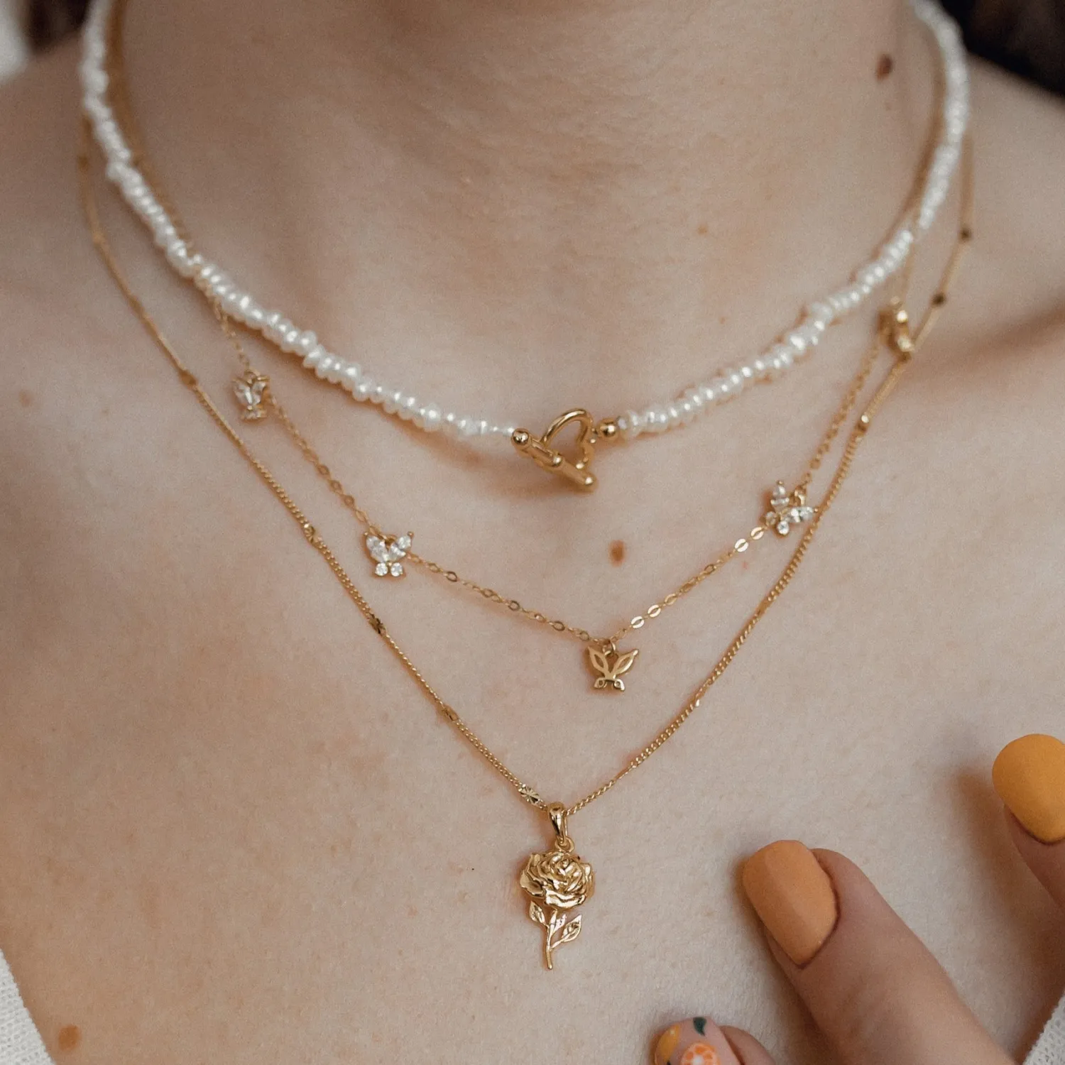 Anhänger | Hey Happiness Anhänger Rose Sterlingsilber in Gold