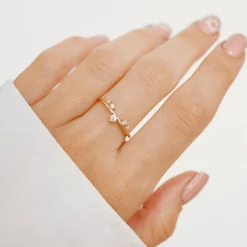 Schlichte Ringe | Hey Happiness Apex Schmaler Ring Sterlingsilber in Gold
