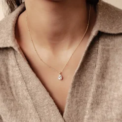 Filigrane Ketten | Hey Happiness April Diamant Geburtsstein Halskette Sterlingsilber