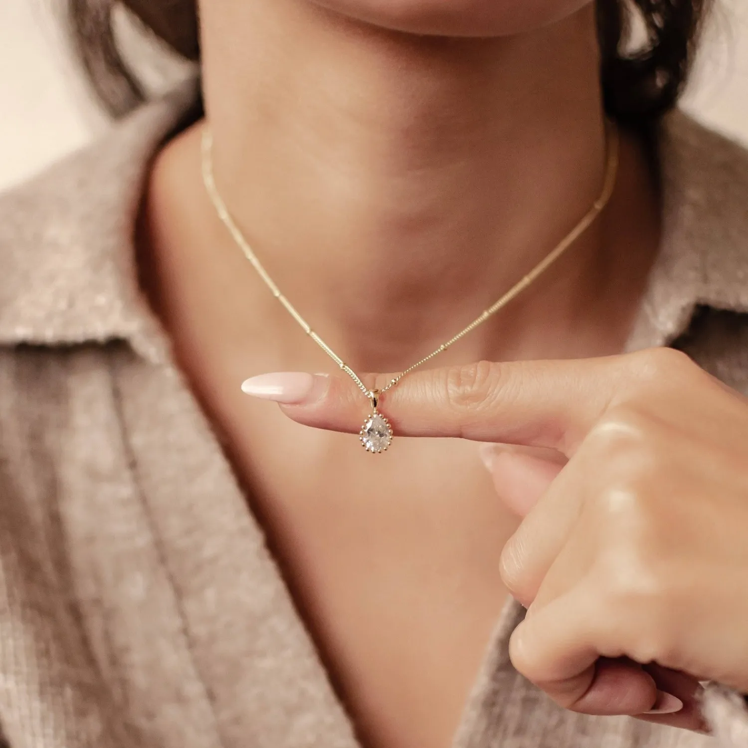 Filigrane Ketten | Hey Happiness April Diamant Geburtsstein Halskette Sterlingsilber