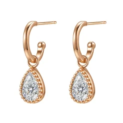 Creolen | Hey Happiness April Diamant Geburtsstein Creolen Sterlingsilber