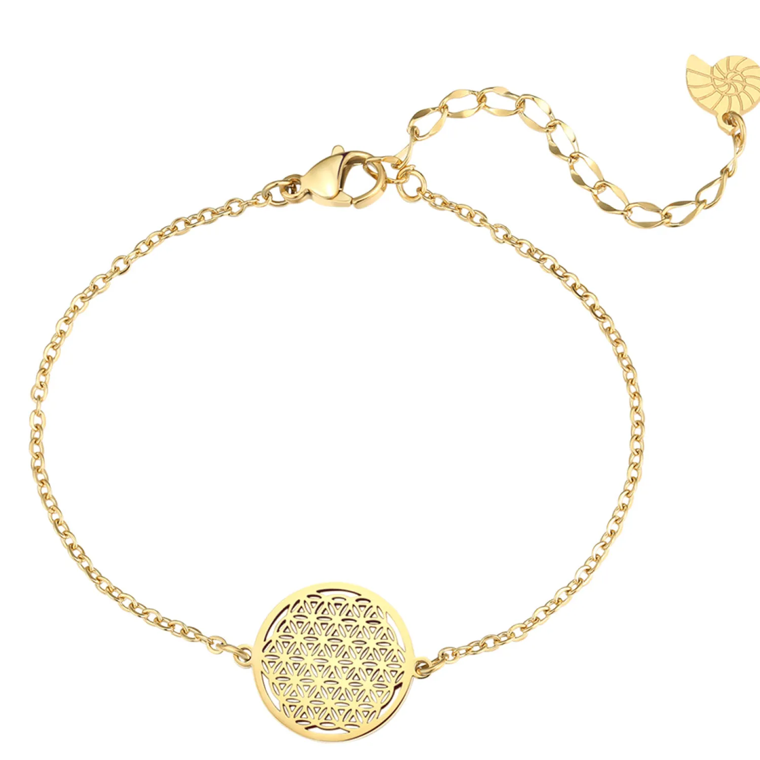 Charm Armbänder | Hey Happiness Armband Blume des Lebens Gold