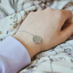 Charm Armbänder | Hey Happiness Armband Blume des Lebens Silber Silver