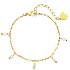 Charm Armbänder | Hey Happiness Armband mit Perlen Cinque Gold