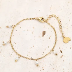 Charm Armbänder | Hey Happiness Armband mit Perlen Cinque Gold