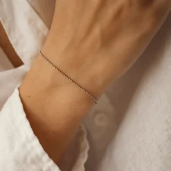Ketten Armbänder | Hey Happiness Armband in Kugelkette-Design in Silber Silver