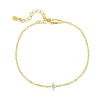 Charm Armbänder | Hey Happiness Armband mit Gänseblümchen Anhänger aus Sterlingsilber Gold