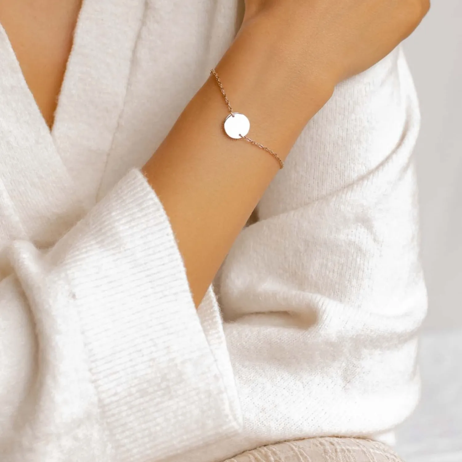 Charm Armbänder | Hey Happiness Armband mit Kreis in Rosegold Rose Gold