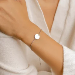 Charm Armbänder | Hey Happiness Armband mit Kreis in Silberfarbe Silver