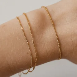 Ketten Armbänder | Hey Happiness Armband mit Kugeln Sterlingsilber in Gold