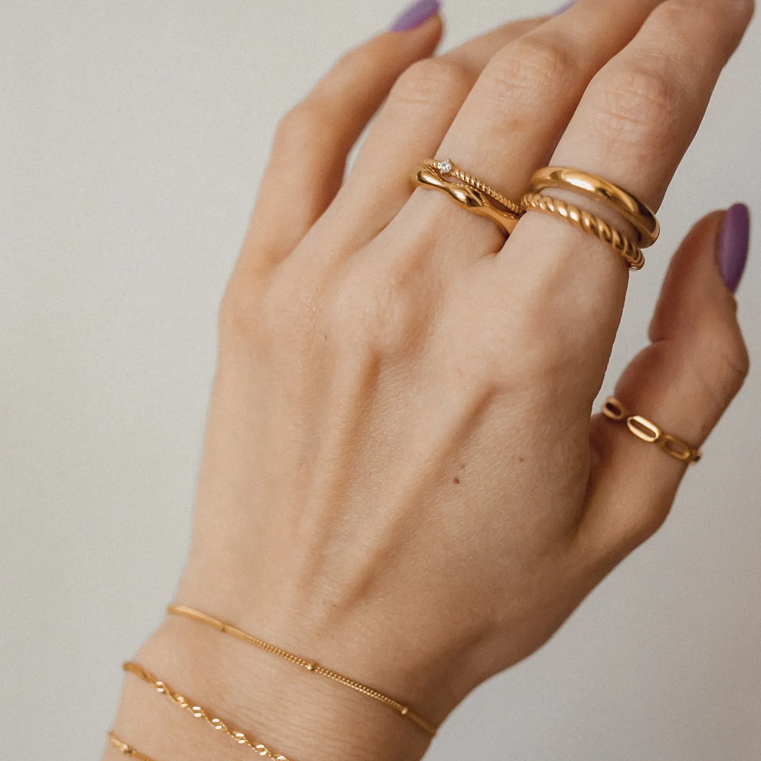 Ketten Armbänder | Hey Happiness Armband mit Kugeln Sterlingsilber in Gold