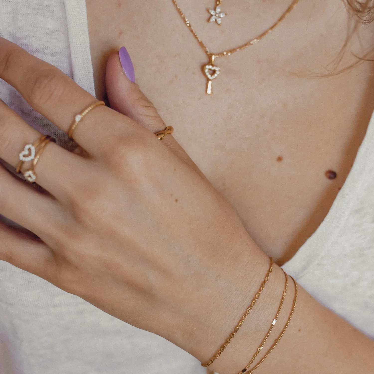 Ketten Armbänder | Hey Happiness Armband mit Kugeln Sterlingsilber in Gold