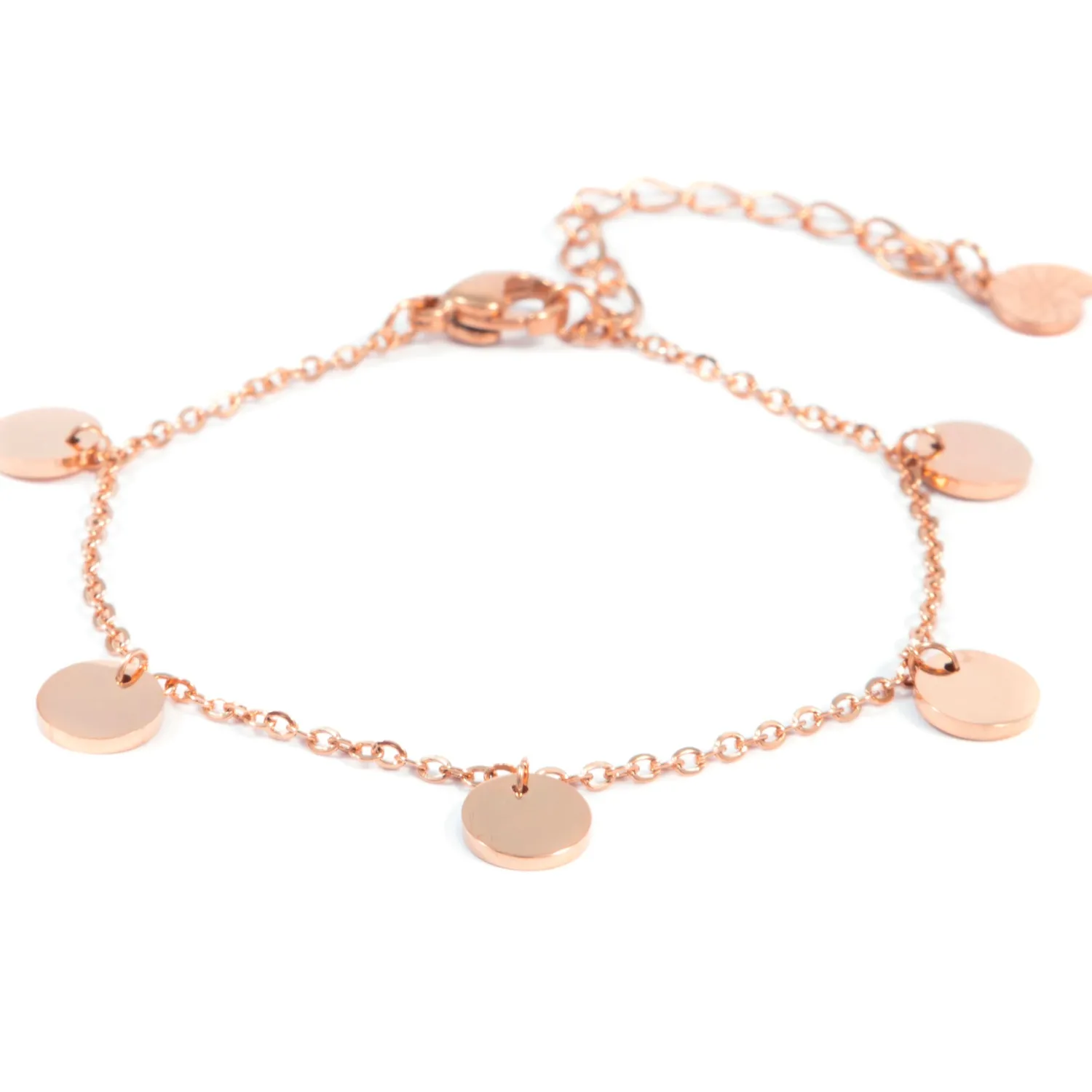 Charm Armbänder | Hey Happiness Armband mit Mehreren Plättchen in Rosegold Rose Gold