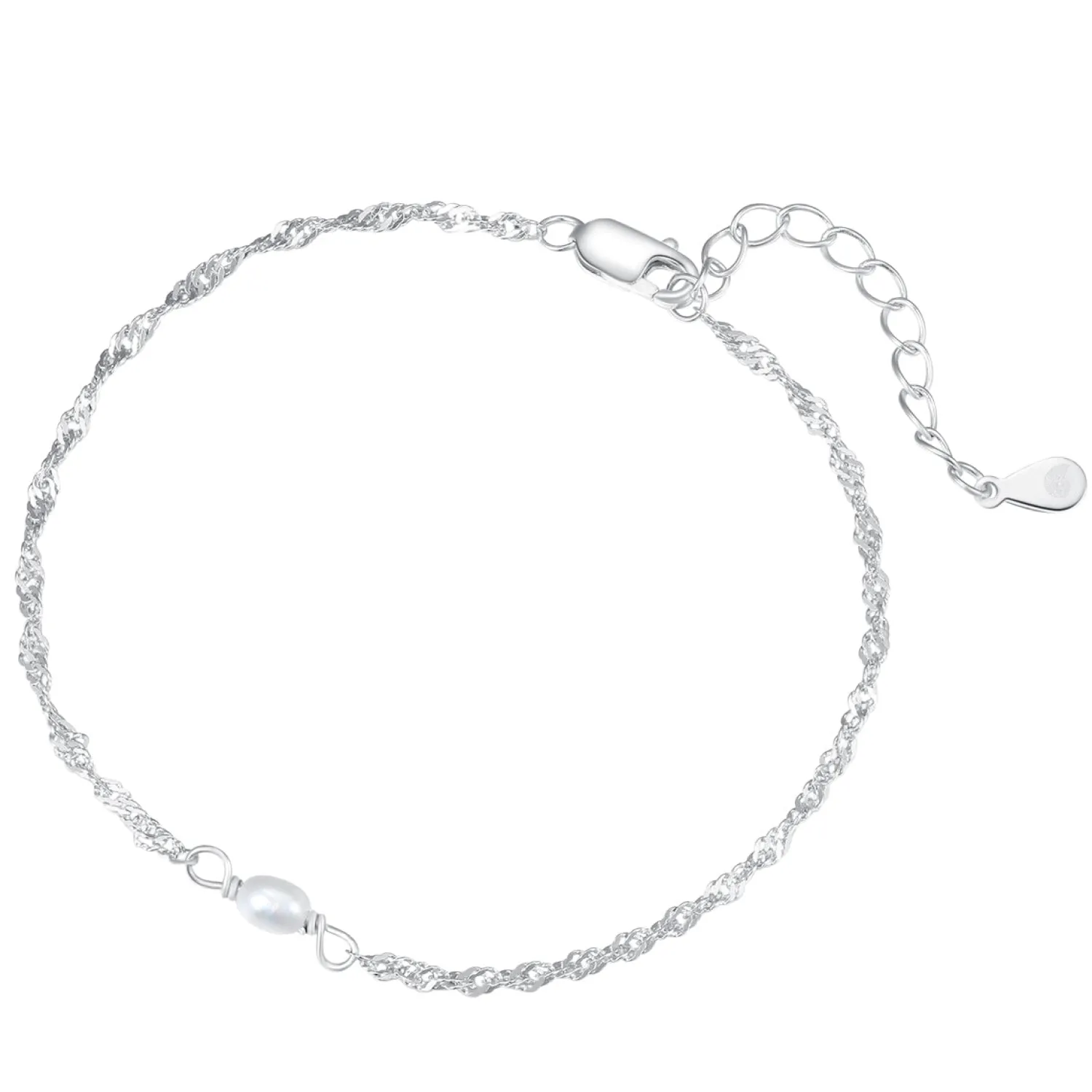 Charm Armbänder | Hey Happiness Armband mit Perle Sterlingsilber Silver