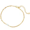 Charm Armbänder | Hey Happiness Armband mit Perle Sterlingsilber in Goldfarbe