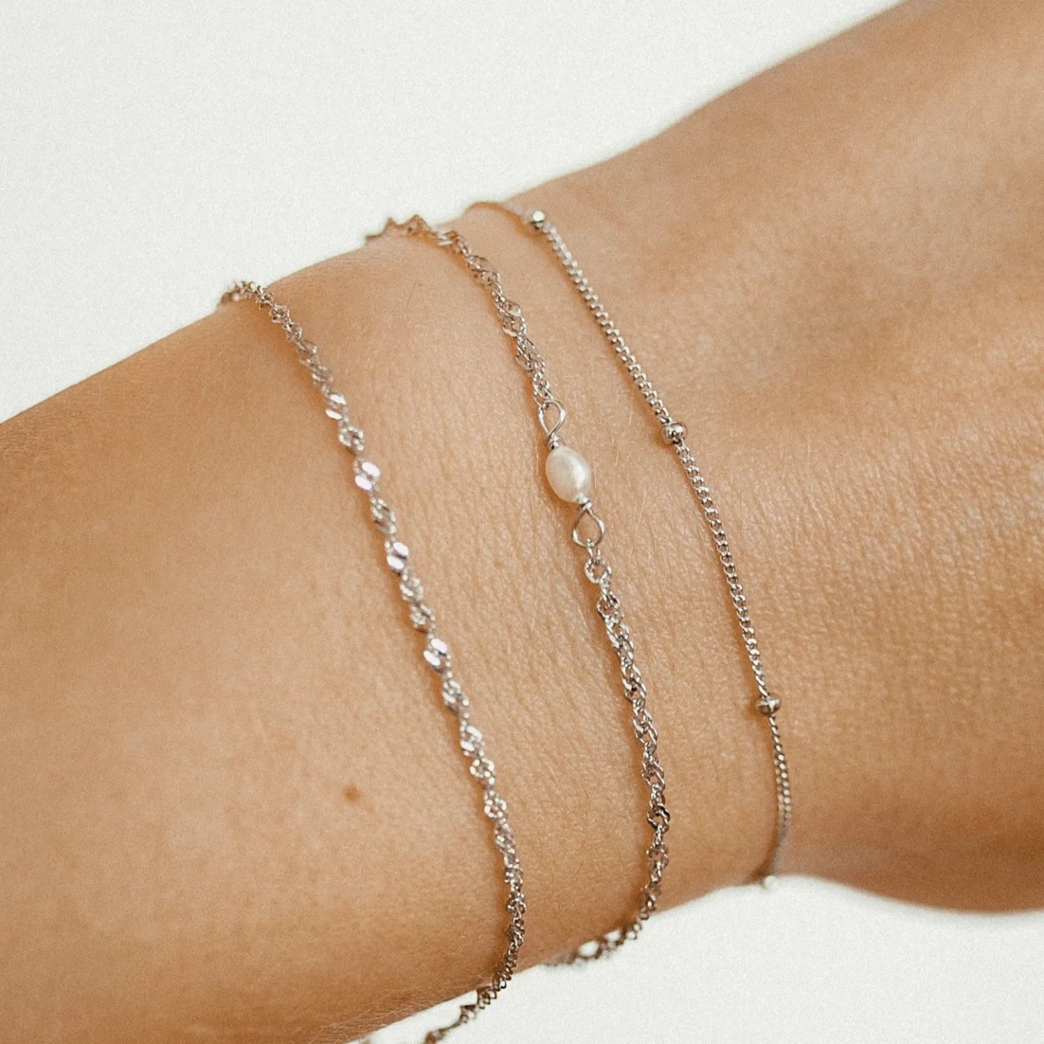 Charm Armbänder | Hey Happiness Armband mit Perle Sterlingsilber Silver