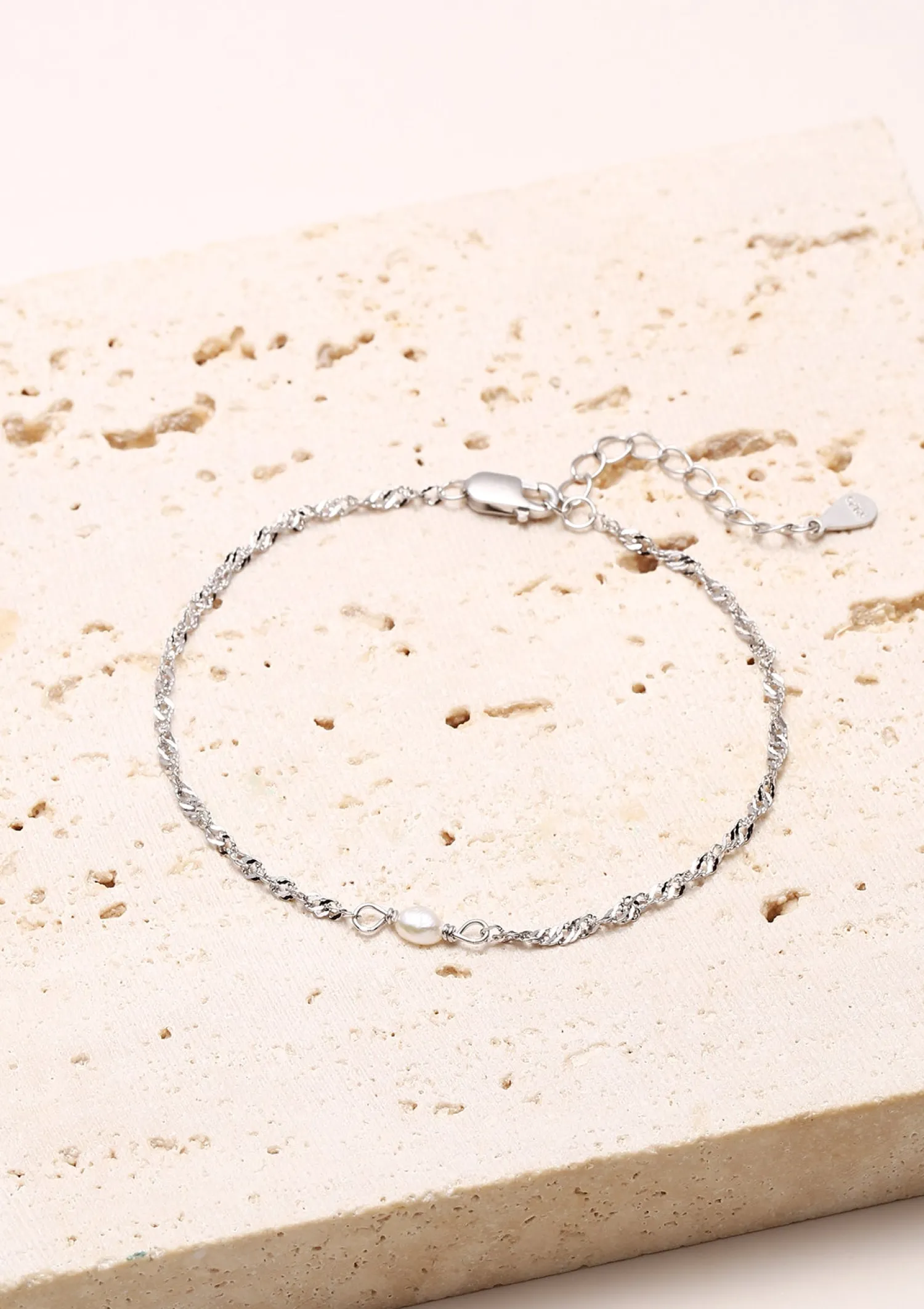 Charm Armbänder | Hey Happiness Armband mit Perle Sterlingsilber Silver