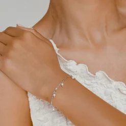Charm Armbänder | Hey Happiness Armband Silber mit Perlen Cinque Silver