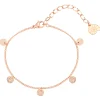 Charm Armbänder | Hey Happiness Armband Strukturierte Plättchen Anhänger in Rosegold Rose Gold