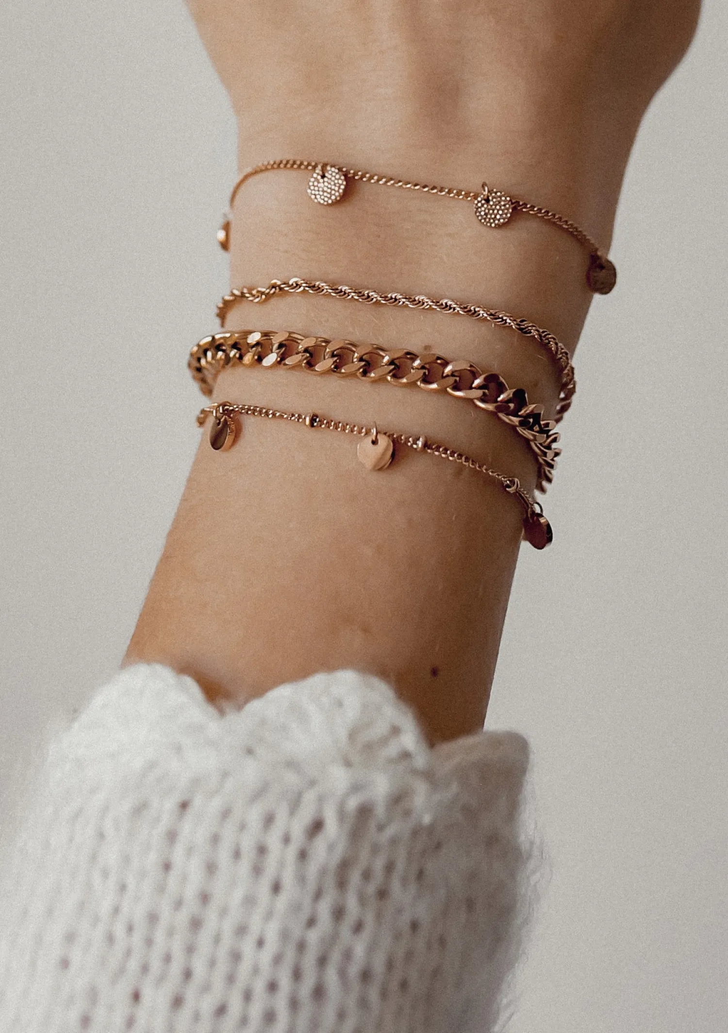 Charm Armbänder | Hey Happiness Armkette Kreis Rosegold Rose Gold
