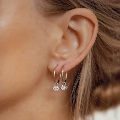 Creolen | Hey Happiness Augen und Lippen Charm Creolen aus Sterlingsilber Silver
