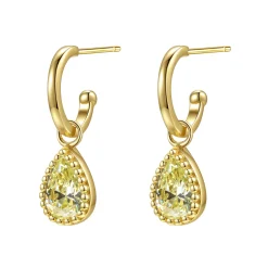 Creolen | Hey Happiness August Peridot Geburtsstein Creolen Sterlingsilber