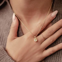 Filigrane Ketten | Hey Happiness August Peridot Geburtsstein Halskette Sterlingsilber