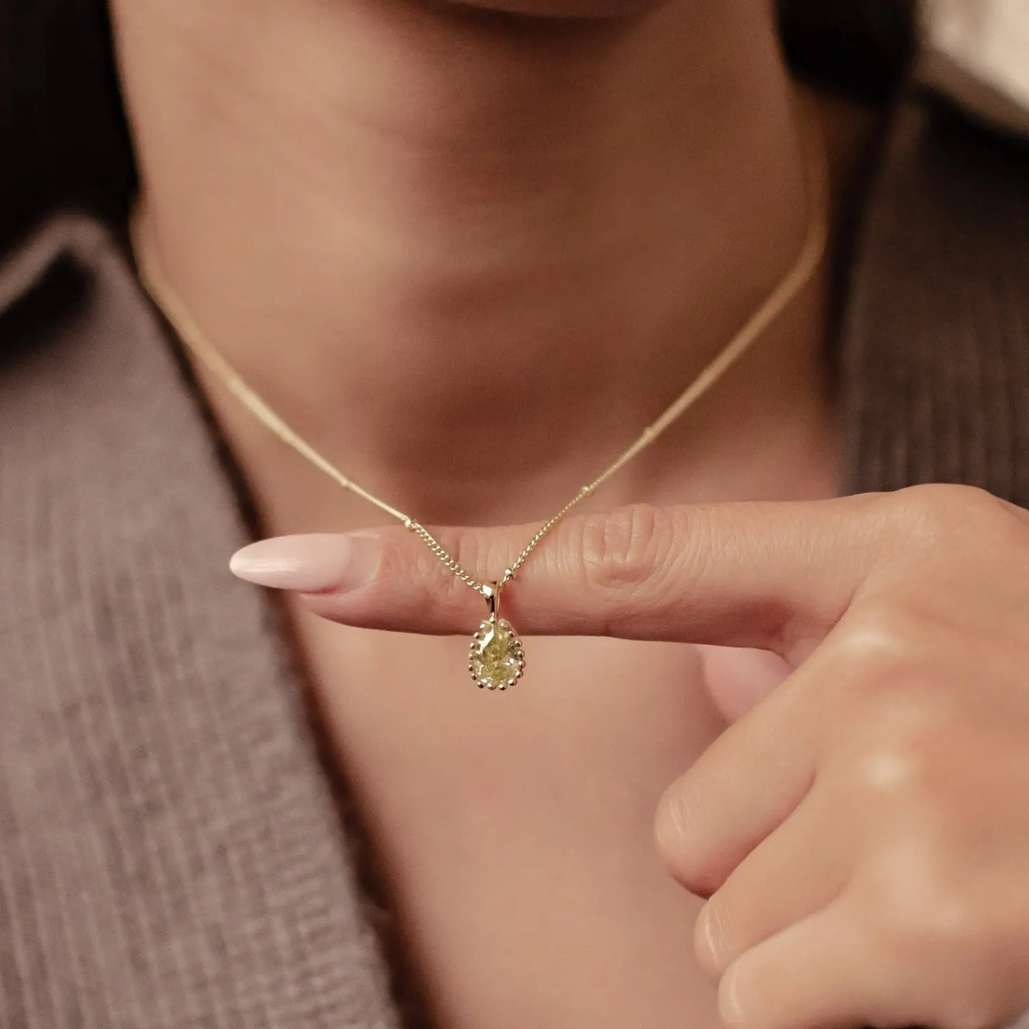 Filigrane Ketten | Hey Happiness August Peridot Geburtsstein Halskette Sterlingsilber