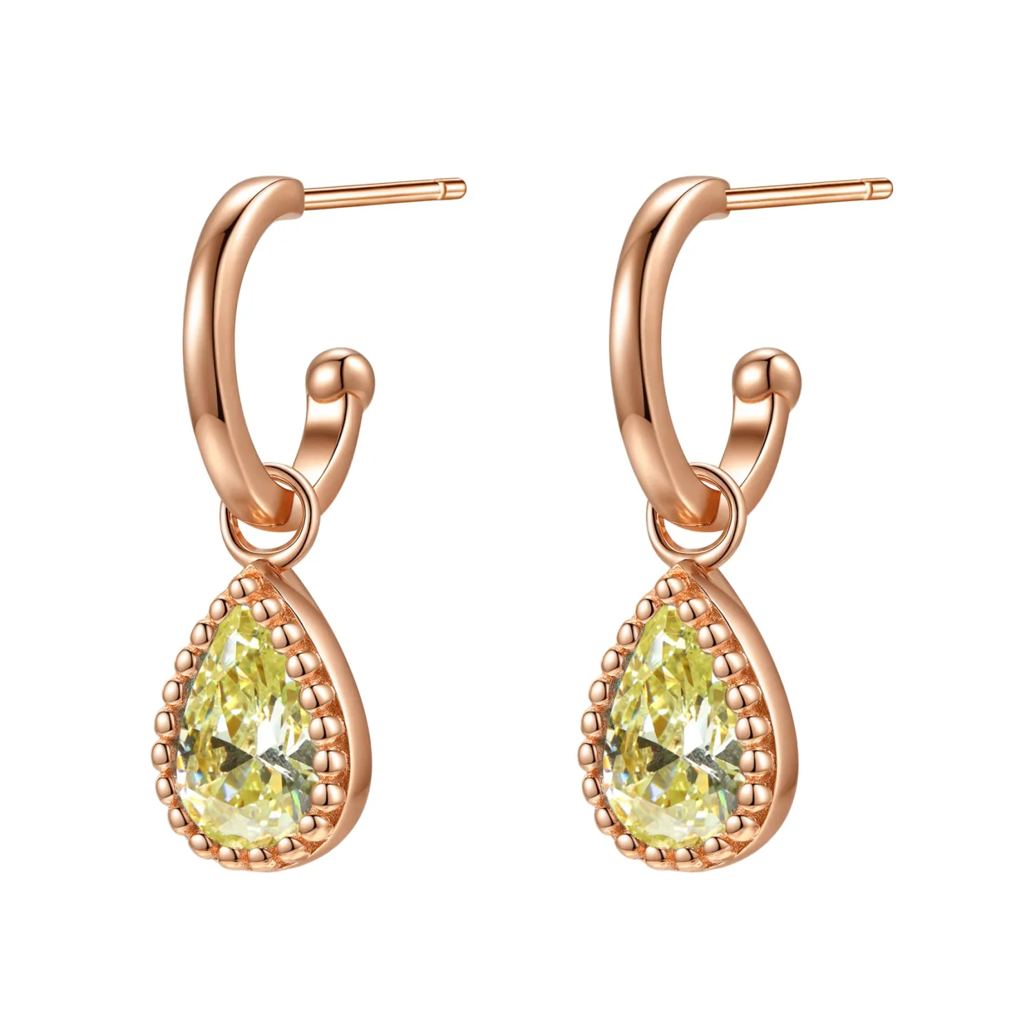 Creolen | Hey Happiness August Peridot Geburtsstein Creolen Sterlingsilber