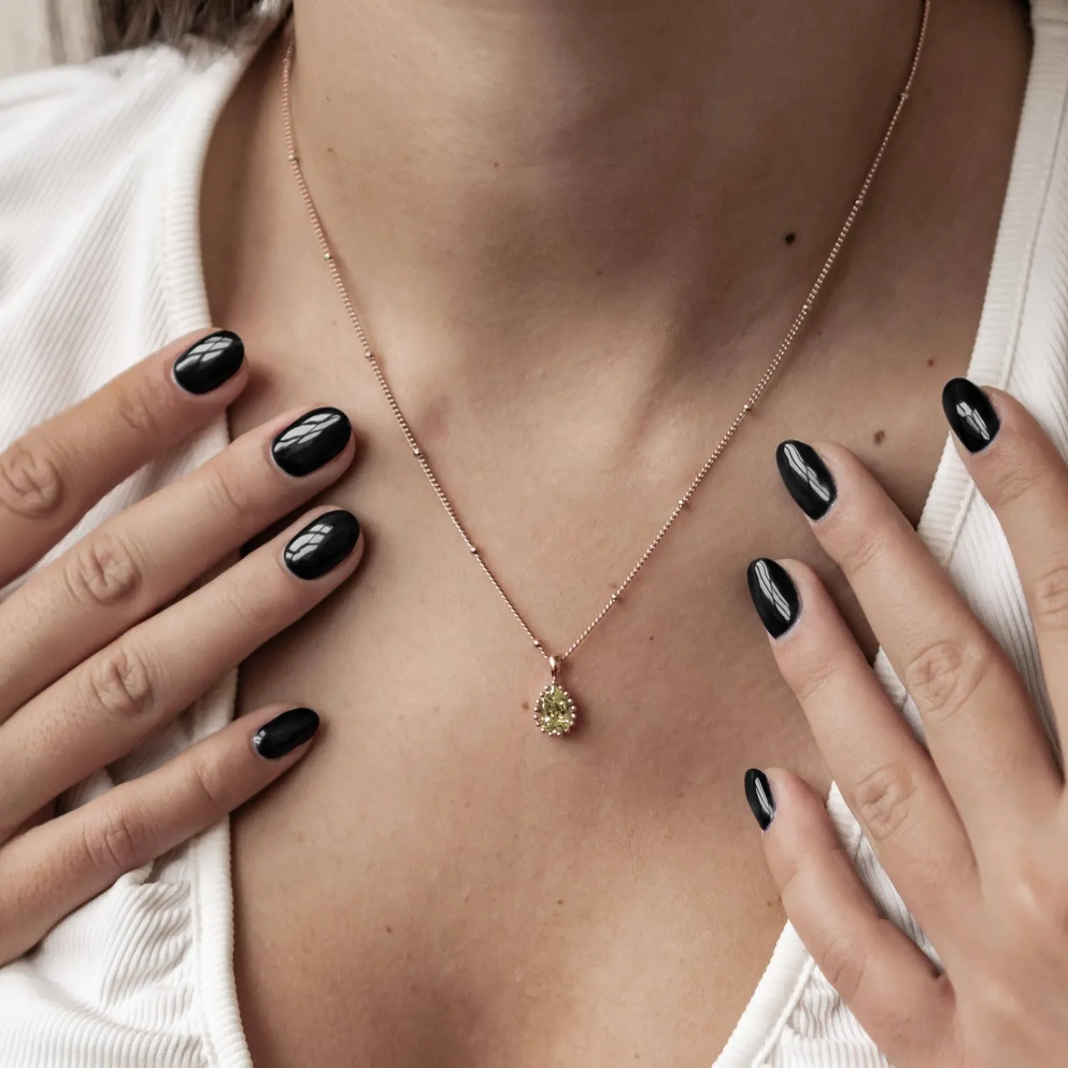 Filigrane Ketten | Hey Happiness August Peridot Geburtsstein Halskette Sterlingsilber