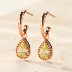 Creolen | Hey Happiness August Peridot Geburtsstein Creolen Sterlingsilber