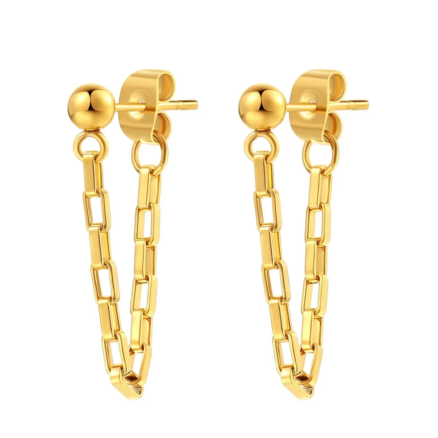 Ohrstecker | Hey Happiness Ausgefallene Ketten-Ohrringe farbe Gold