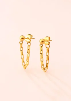 Ohrstecker | Hey Happiness Ausgefallene Ketten-Ohrringe farbe Gold