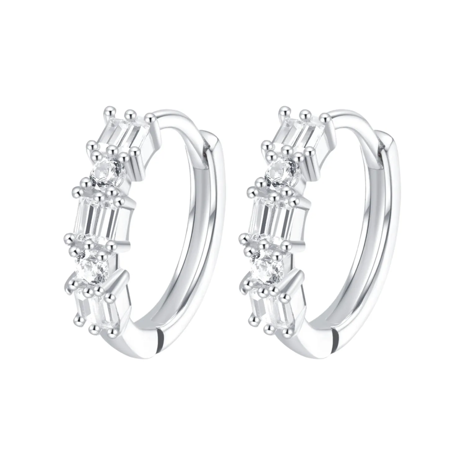 Huggie Ohrringe | Hey Happiness Baguette Huggie Ohrringe Sterlingsilber Silver