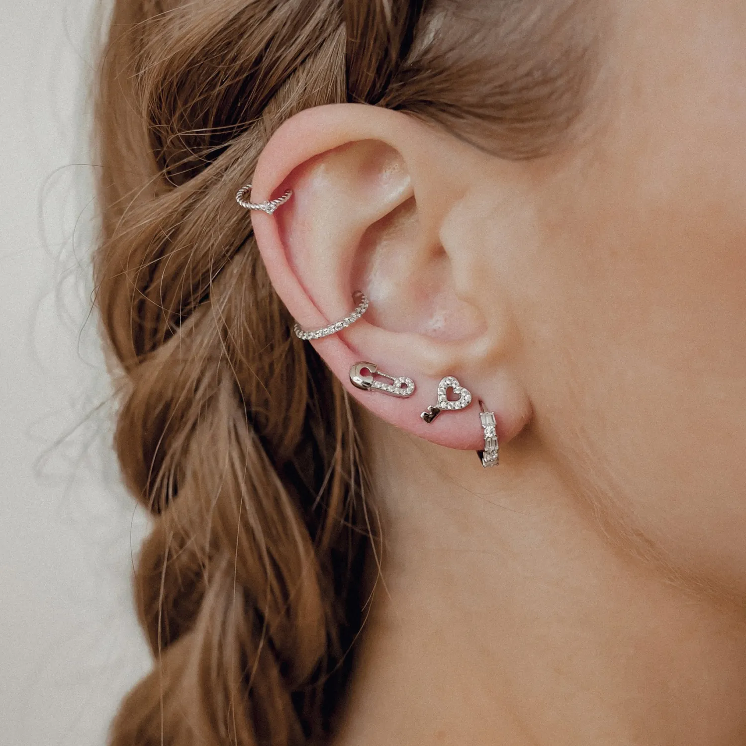 Huggie Ohrringe | Hey Happiness Baguette Huggie Ohrringe Sterlingsilber Silver