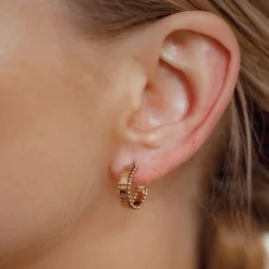 Creolen | Hey Happiness Band Creolen mit Kugeln in Rosegold Rose Gold