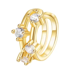 Ear Cuffs | Ohrstecker | Hey Happiness Band Ear Cuff Ohrring mit Zirkoniasteinen Sterlingsilber in Gold