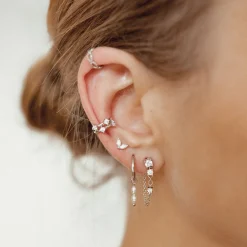 Ear Cuffs | Ohrstecker | Hey Happiness Band Ear Cuff Ohrring mit Zirkoniasteinen Sterlingsilber Silver