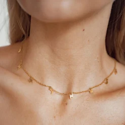 Filigrane Ketten | Hey Happiness Blitz Stern Mond Kette Gold