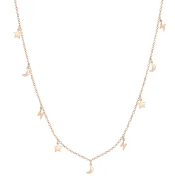 Filigrane Ketten | Hey Happiness Blitz Stern Mond Kette Rosegold Rose Gold