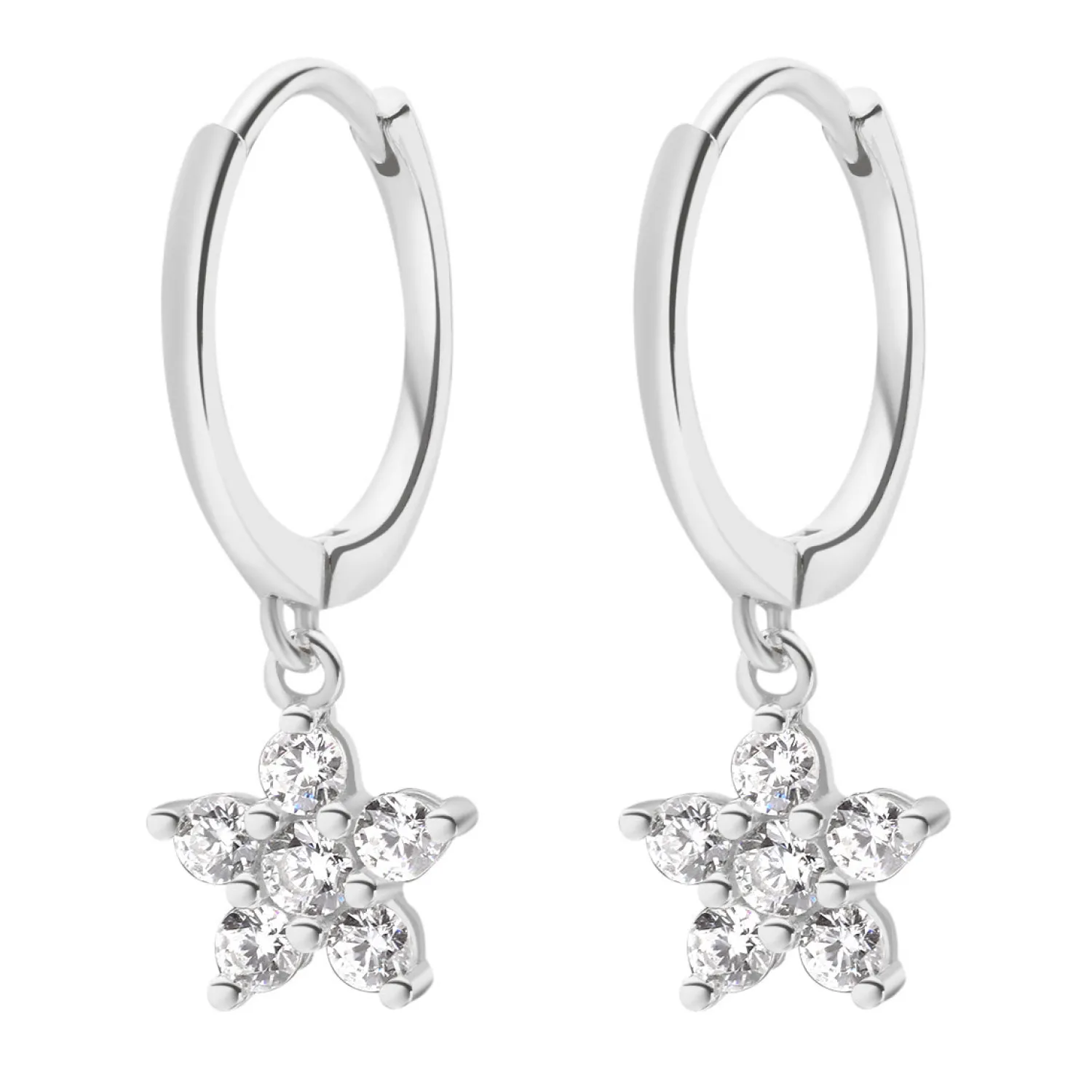 Huggie Ohrringe | Hey Happiness Blümchen Huggie Ohrringe Sterlingsilber Silver