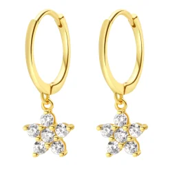 Huggie Ohrringe | Hey Happiness Blümchen Huggie Ohrringe Sterlingsilber in Gold
