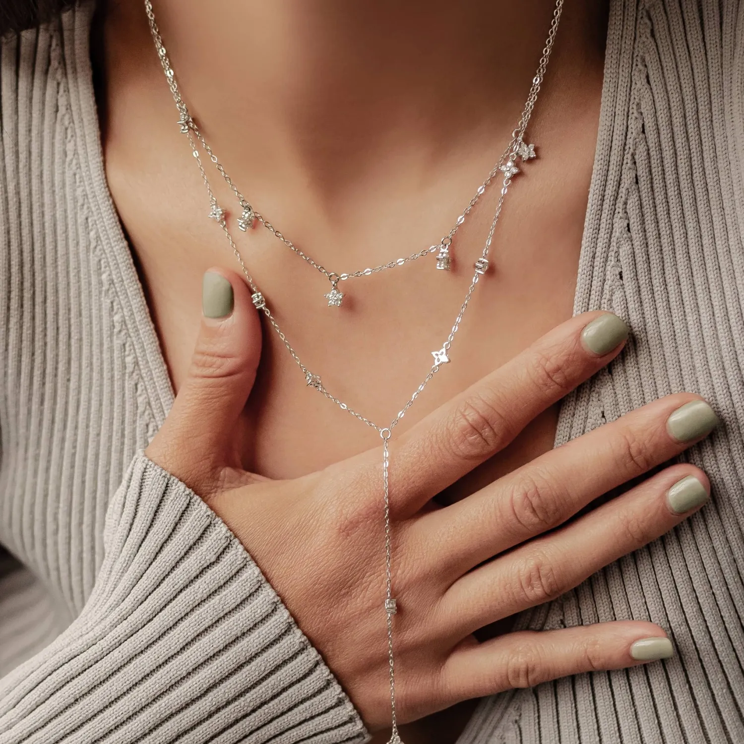 Necklace Sets | Lariat Necklaces | Hey Happiness Bloom Halsketten-Set Sterling Silber