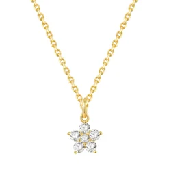 Filigrane Ketten | Hey Happiness Blüte Anhänger Kette aus 14K Gold